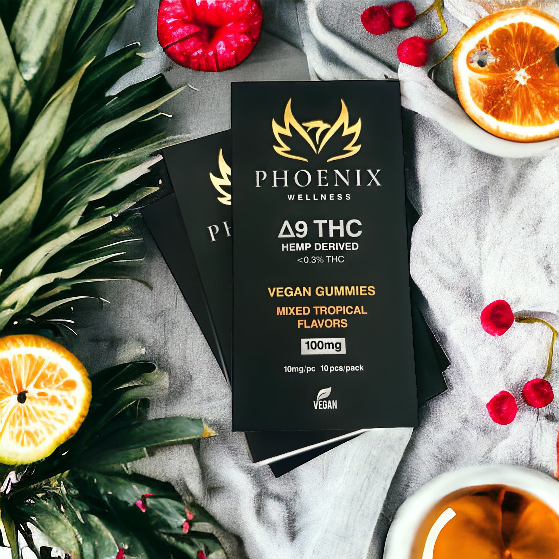 Delta-9 Mixed Tropical and Berry gummies - Phoenix Wellness